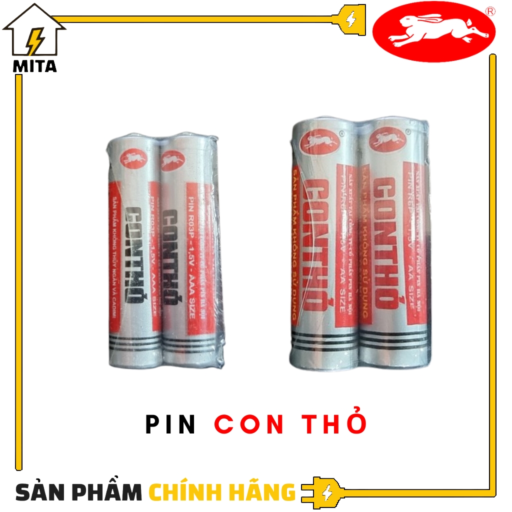 2 viên pin con thỏ size AA/AAA ( Pin đũa và Pin tiểu) - MITA