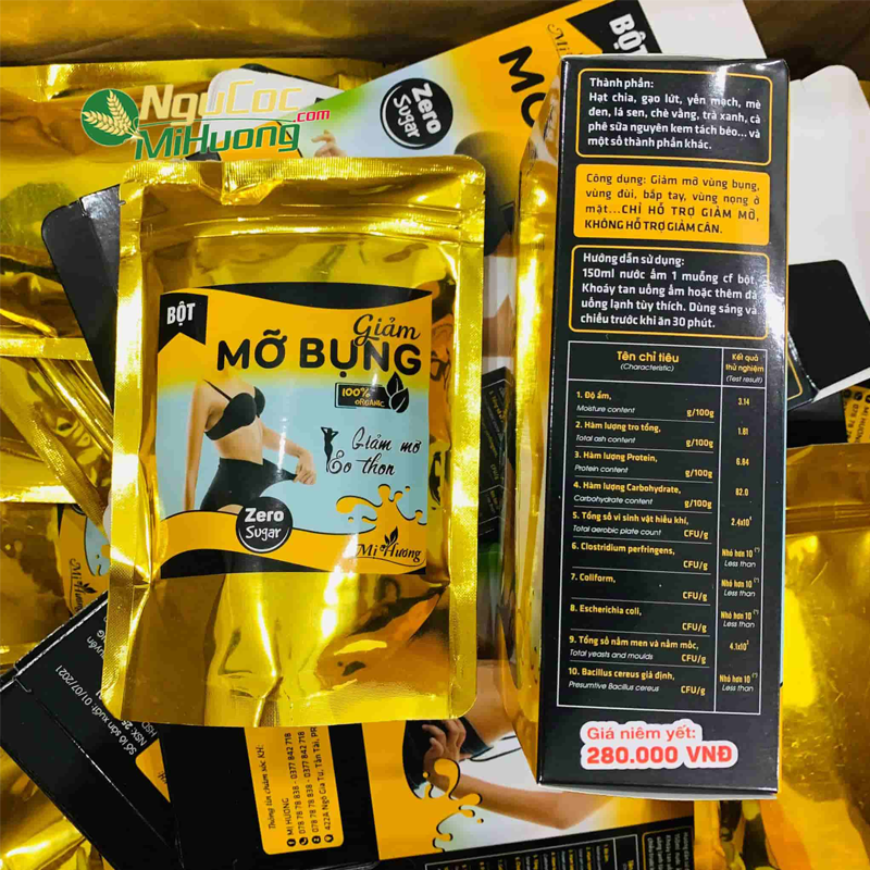 Bột Giảm Cân, Giảm Mỡ Bụng Mị Hương Zero Sugar 250g