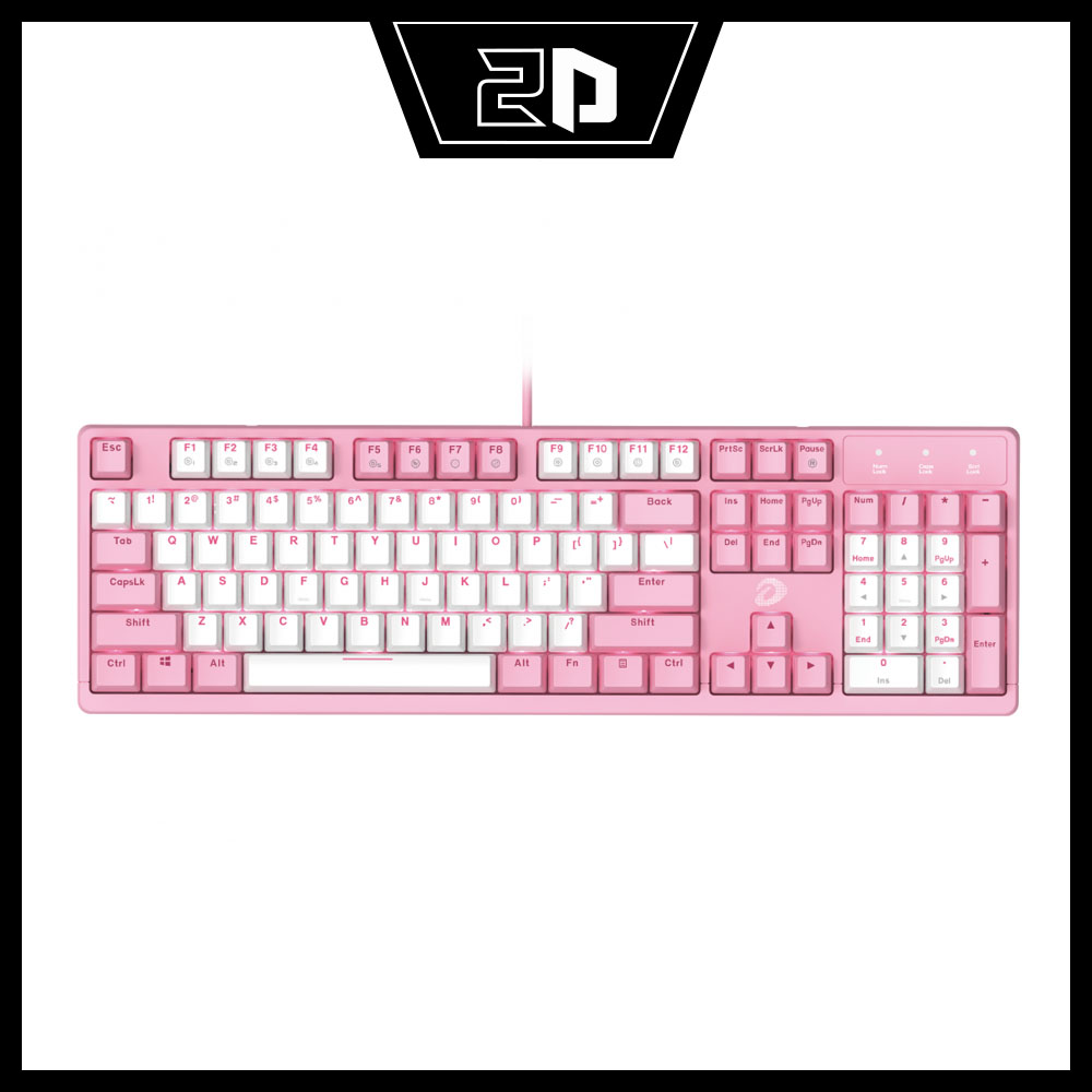 Bàn phím cơ Gaming DAREU EK1280s PINK-WHITE 104KEY (PINK LED, Blue/ Brown/ Red D switch)