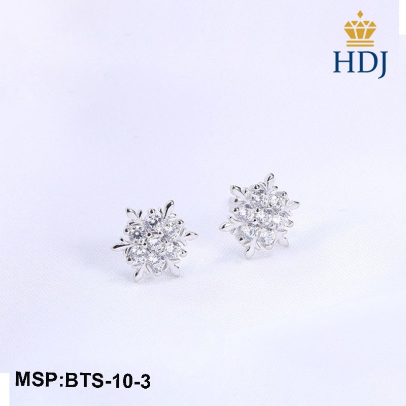 Combo dây chuyền và khuyên tai bạc Ý 925 Hình Hoa Tuyết sang trọng trang sức cao cấp HDJ mã BTS-10-3