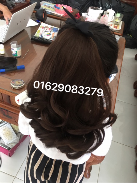 Tóc cột xoăn ngắn 30cm dành cho bé gái
