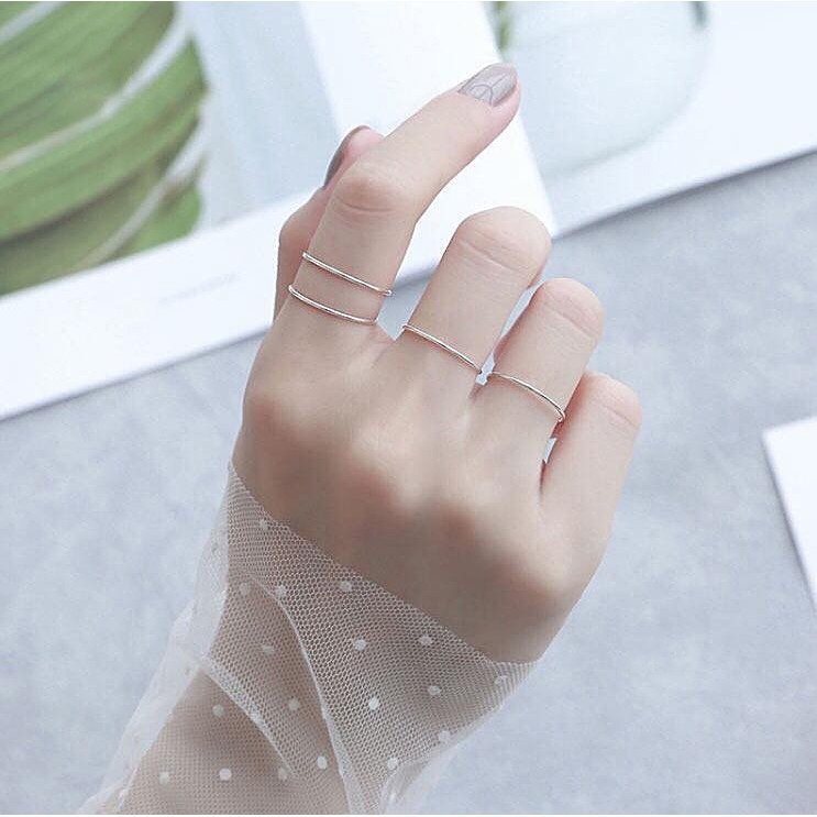 Nhẫn bạc ta DaLiA Jewelry tròn trơn basic