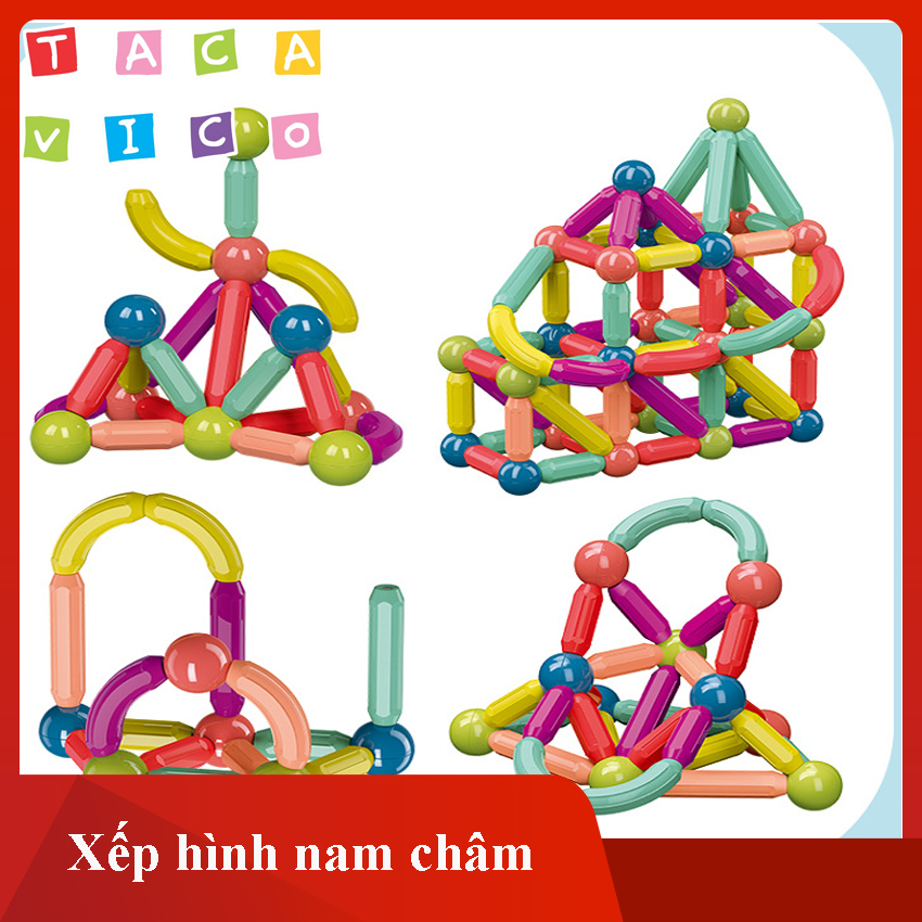 [ĐảmBảo]Bộ đồ chơi xếp hình nam châm kì diệu-.Đồ chơi lắp ghép nam châm Magnetic 25-36-42-64 chi tiết cho bé giúp bé nâng cao khả năng sáng tạo