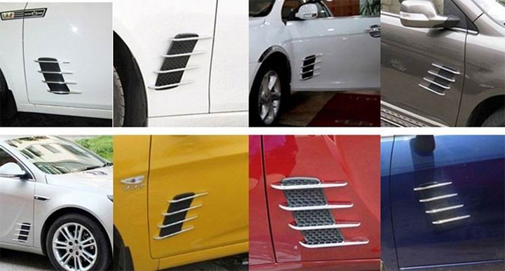 Bộ 2 miếng mang Cá mập dán trang trí xe hơi kiểu 3D- Mẫu 3
