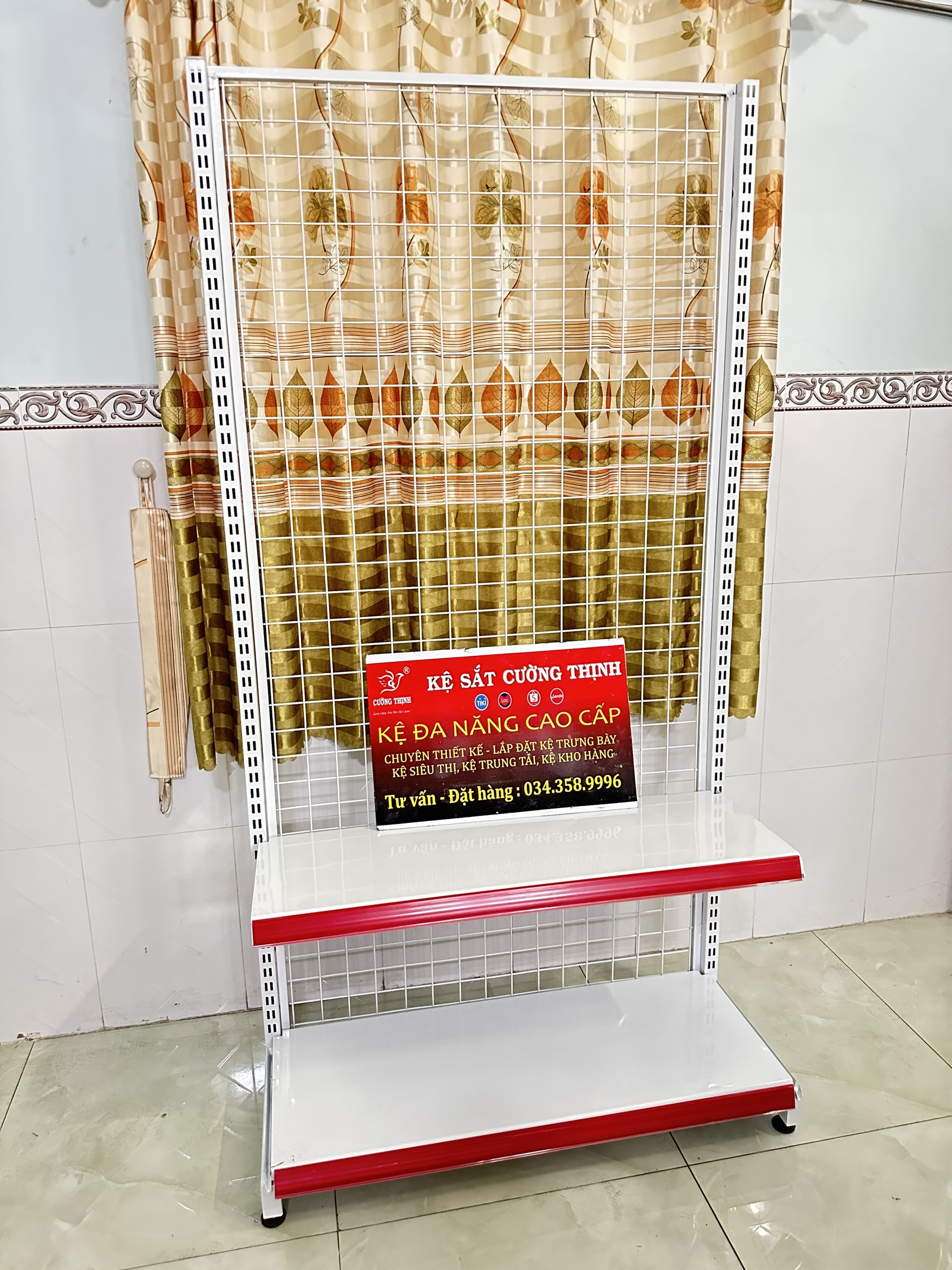 Kệ siêu thị Cao 1m8 x dài 1m2 x 2 tầng, kệ siêu thị trưng bày