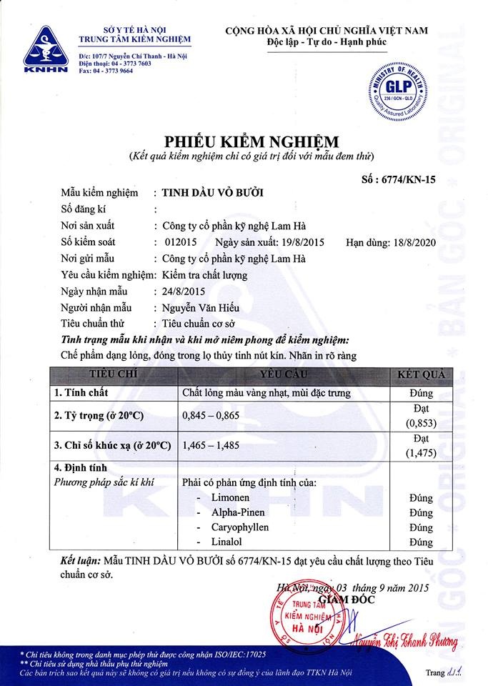 Tinh dầu Vỏ Bưởi Lam Hà 50ml
