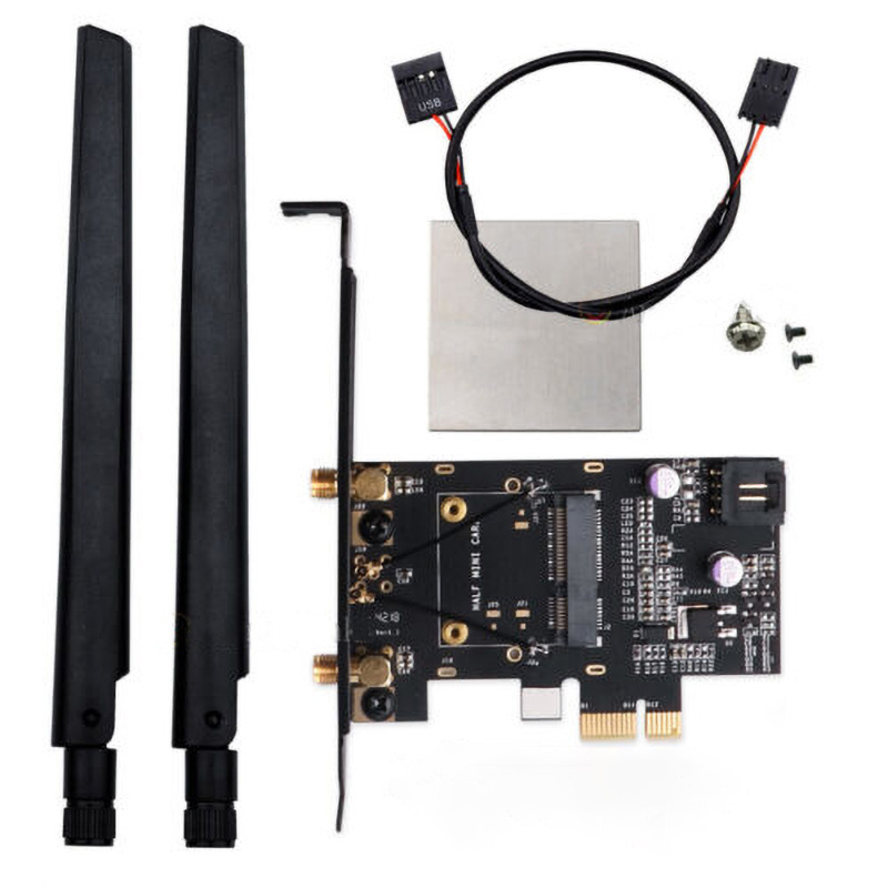 Adapter PCI-E gắn card wifi + bluetooth cho máy tính để bàn