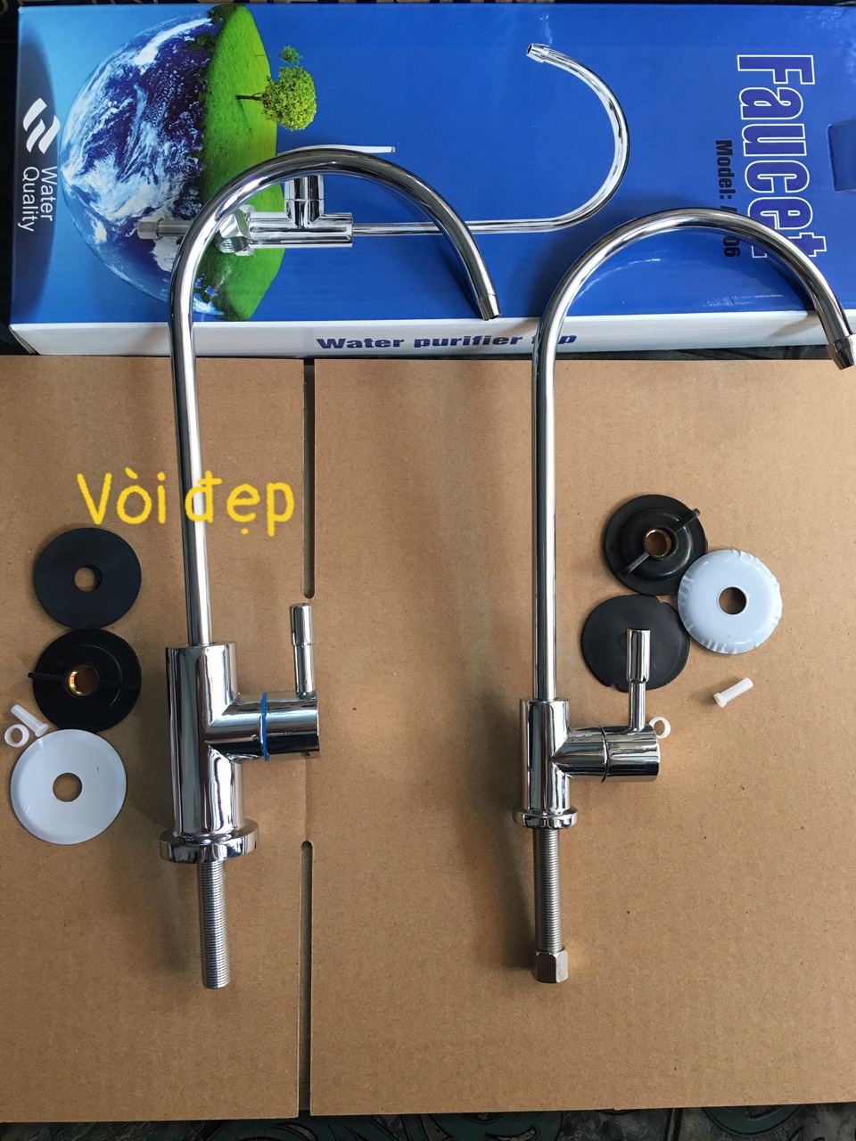 Combo 2 vòi gạt inox máy lọc nước - loại tốt/ dày, chắc - ống phi 6