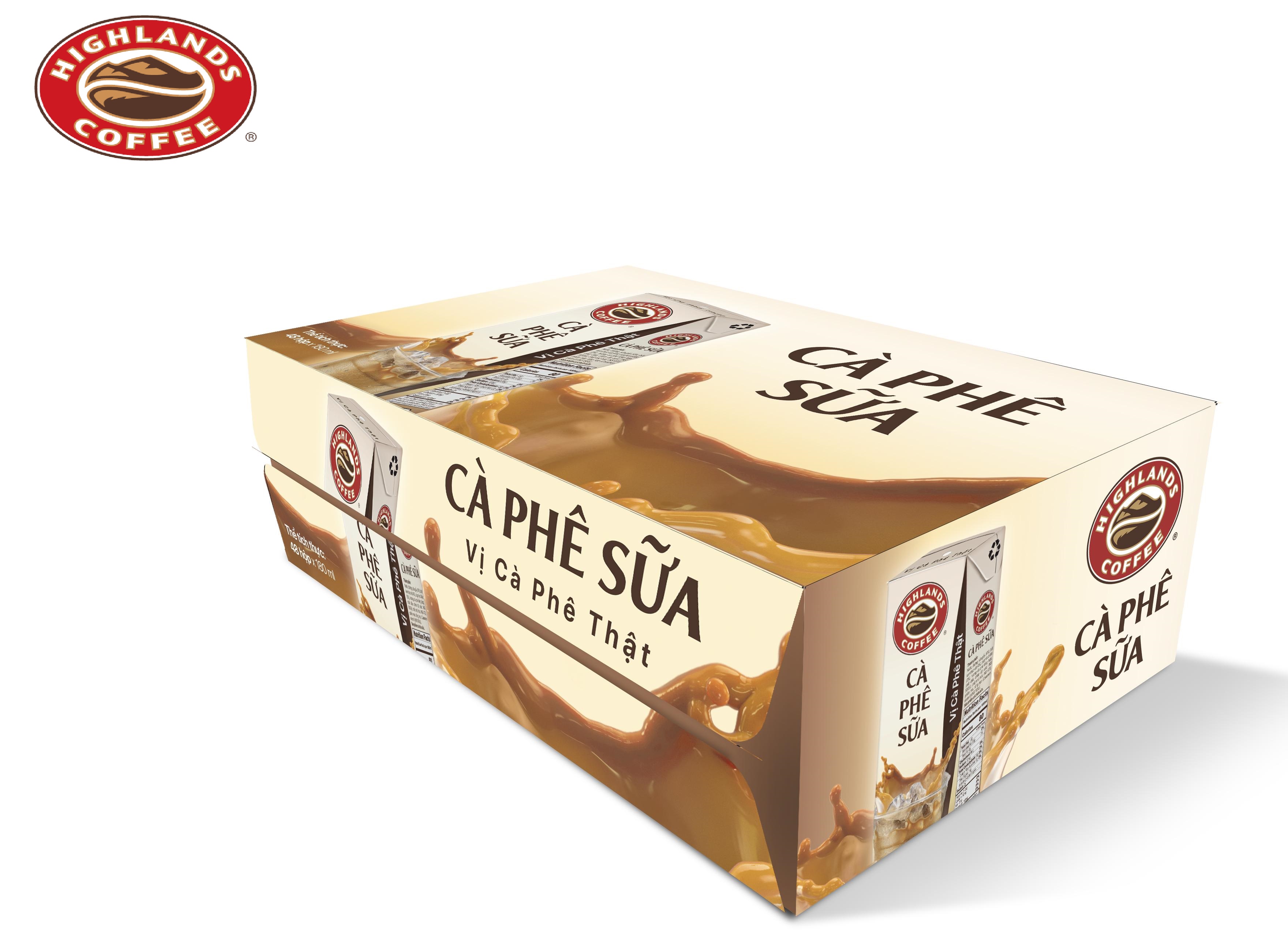 [Mua 3 Lốc Tặng 1 Lốc] Cà phê Sữa Tetra Pack Highlands Coffee [180ml x 4 Hộp]