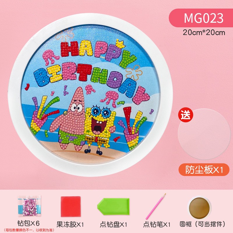 Tranh Đính Đá Mini Nhiều Hình Thủ Công Tự Làm Có Khung Trang Trí Dễ Cho Bé Trai Và Gái