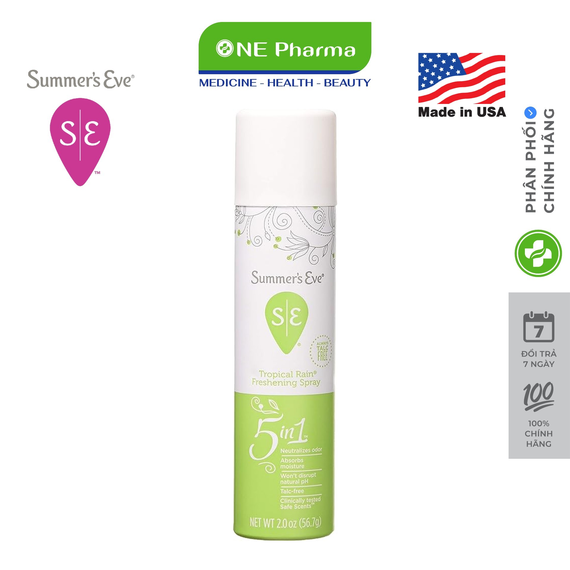 Xịt phụ khoa Summer’s Eve Tropical Rain Freshening Spray