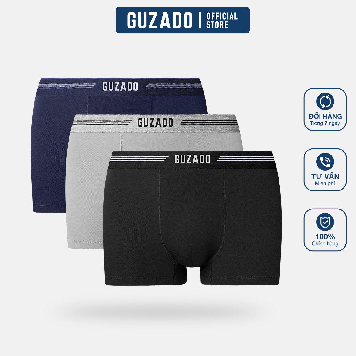 Quần sịp boxer đùi guzado, chất cao cấp co giãn 4 chiều gbx02