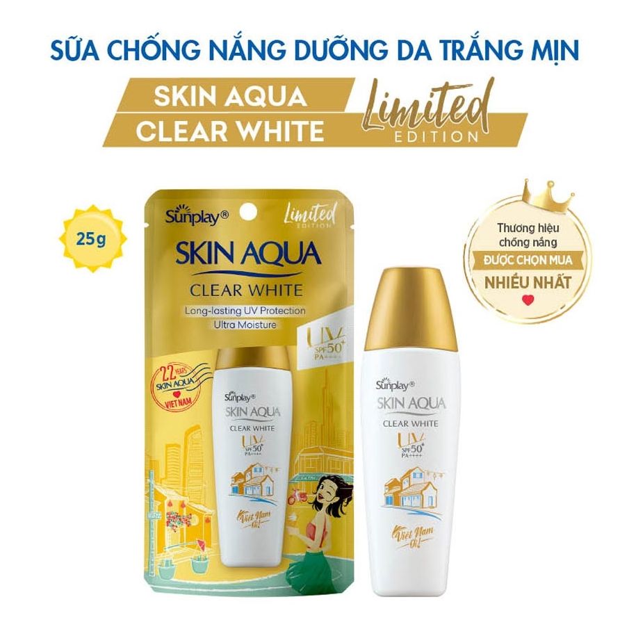 [HCM]KEM CHỐNG NẮNG SUNPLAY SKIN AQUA TRẮNG MỊN TỐI ƯU SPF 50 25GR