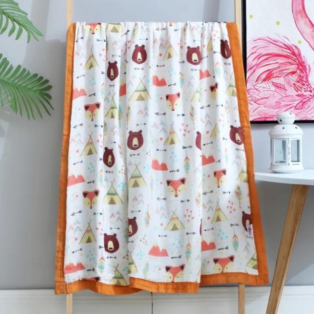 Chăn sợi tre 4 lớp bo viền 110*120CM