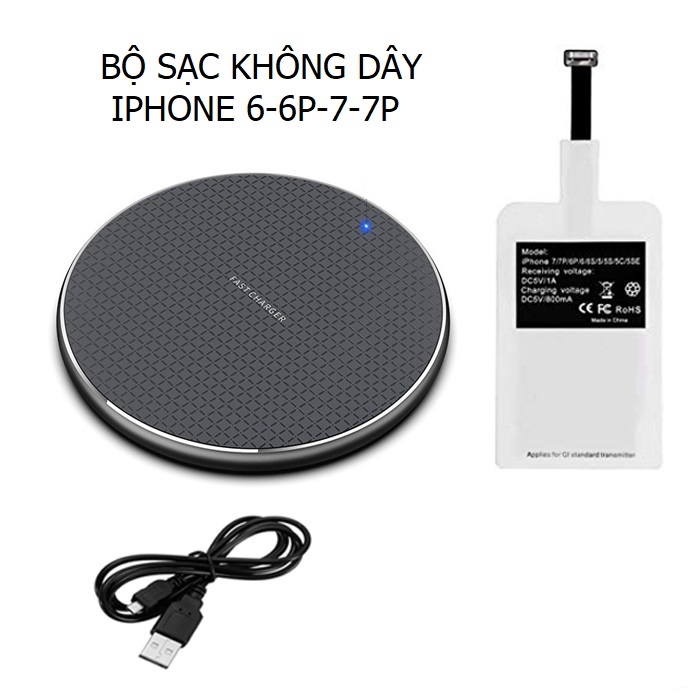 Bộ sạc không dây cho điện thoại IPHONE 5676 Plus 7 Plus Điện thoại Android đầu sạc chuẩn Micro USB Điện thoại Android đầu sạc chuẩn Type C - ATDTECH