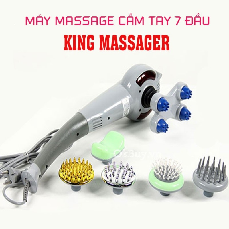 MÁY MASSA 7 ĐẦU MAGIC KING - Máy massage toàn thân cầm tay hồng ngoại 7 đầu đa năng KING MASSAGER ( BẢO HÀNH 12 THÁNG ) cao cấp