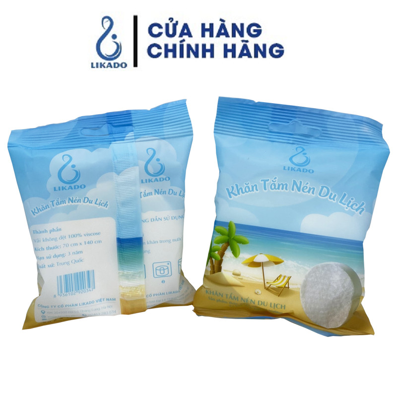 Khăn tắm nén Likado dùng 1 lần kích thước (70 x 140cm)(1 khăn)