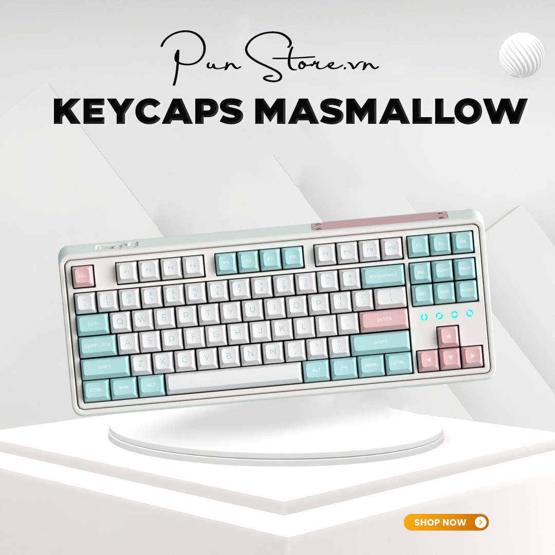 Bộ keycap FL-Esports Mash Mallow (PBT Double-Shot/ FSA profile)