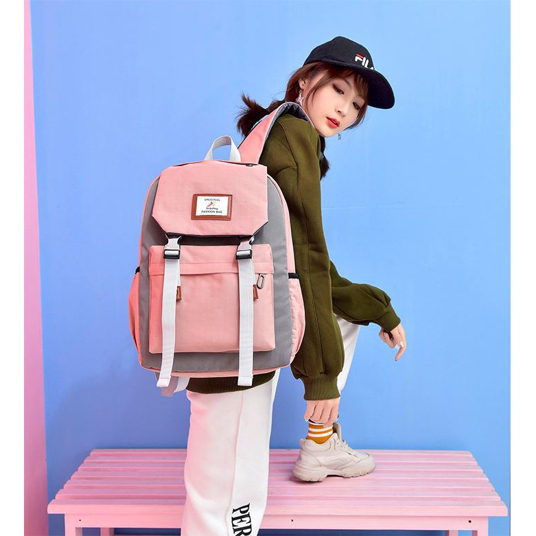 balo ulzzang nữ loại to thời trang, ba lô nữ đi học, đi du lịch L10
