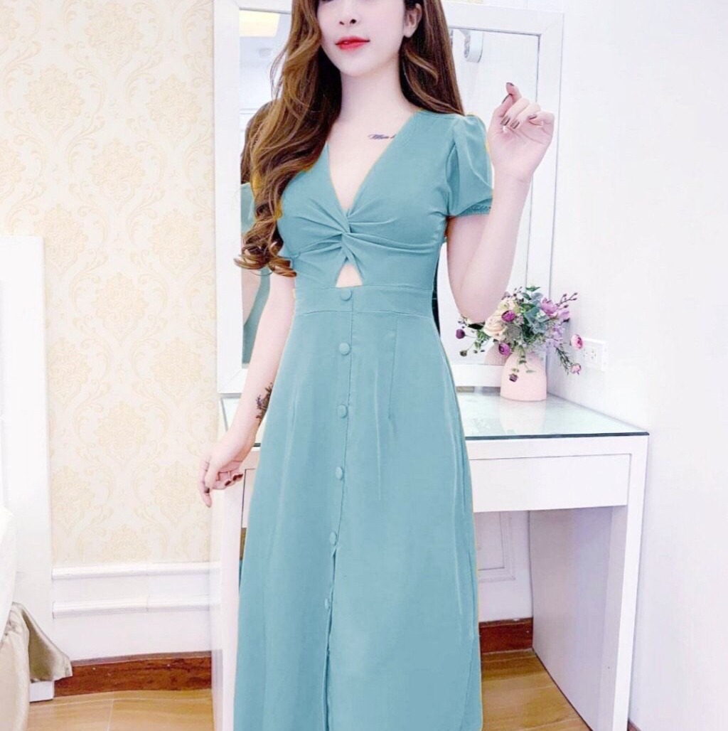 ĐẦM CÁT HÀN XOÁN NGỰC  THỜI TRANG CỰC DẼ THƯƠNG