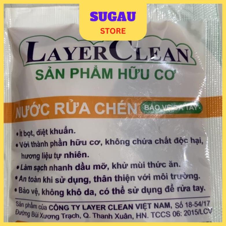 Tặng dùng thử 1 gói nước rửa chén bát layer clean