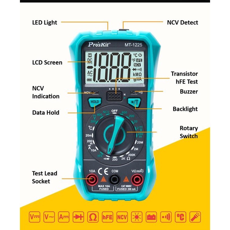 Đồng hồ số Pro'skit MT-1225