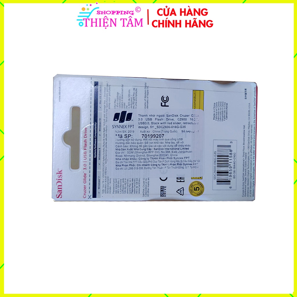 USB Dành Cho Pc Laptop SanDisk CZ600 16GB - USB 3.0 Computer Thiện Tâm
