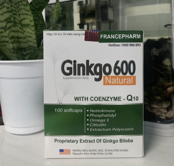 Ginkgo 600 with Coenzym Q10 viên uống hoạt huyết dưỡng não 100 viên, sản phẩm chất lượng, đảm bảo an toàn sức khỏe người sử dụng, cam kết hàng giống hình cao cấp