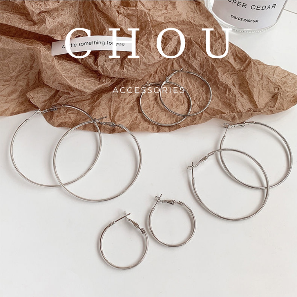Bông Tai Tròn 5cm 6cm | CHOU ACCESSORIES |