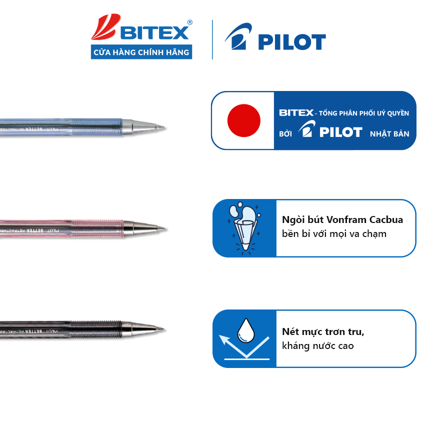 Bút bi Pilot Better Retractable BP-145-F