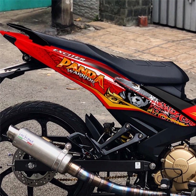 TEM RỜI EXCITER 150 GẤU TRÚC PANDA DÁN XE ĐỎ