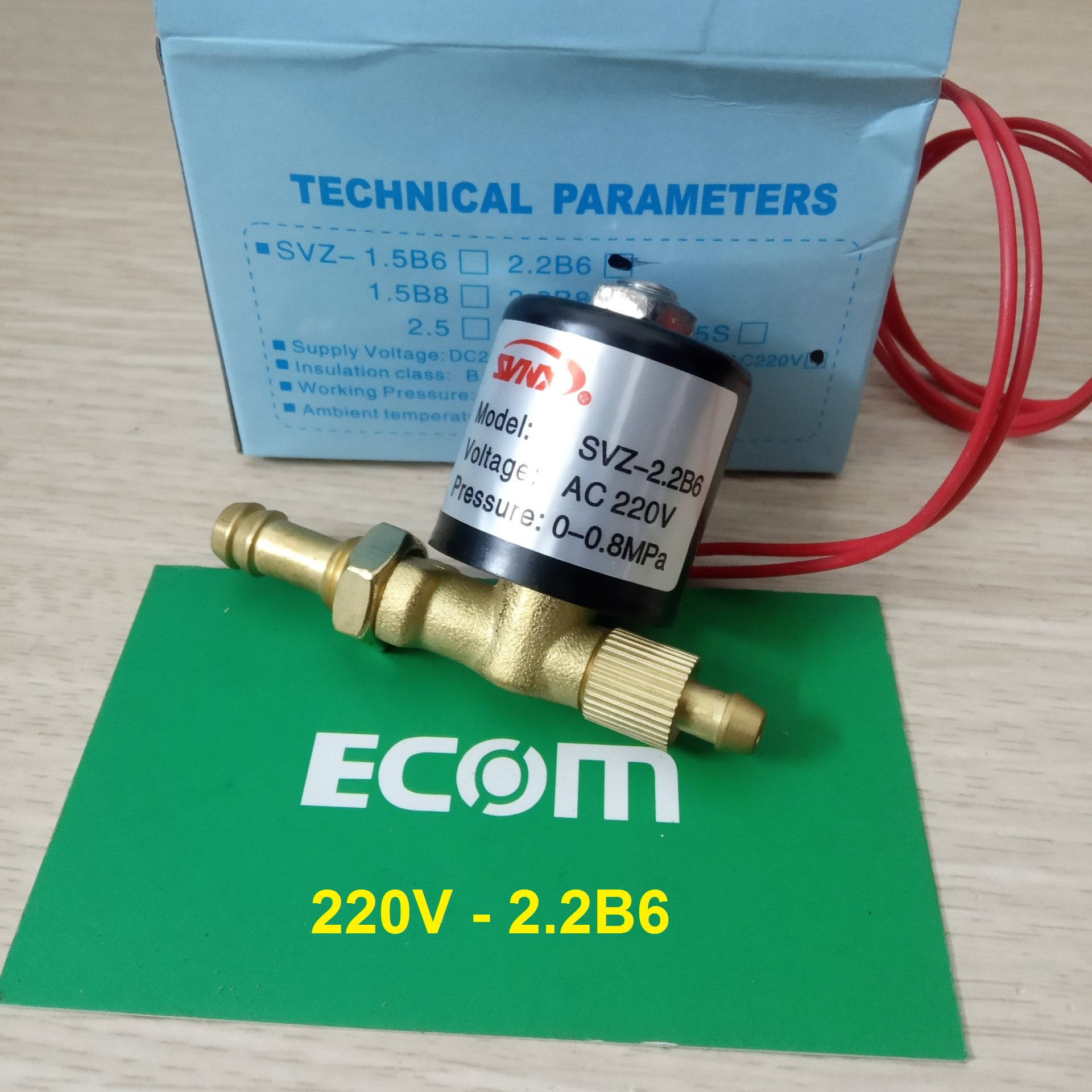 Van khí 220V 2.2B6 dùng cho máy hàn tig (van điện từ)