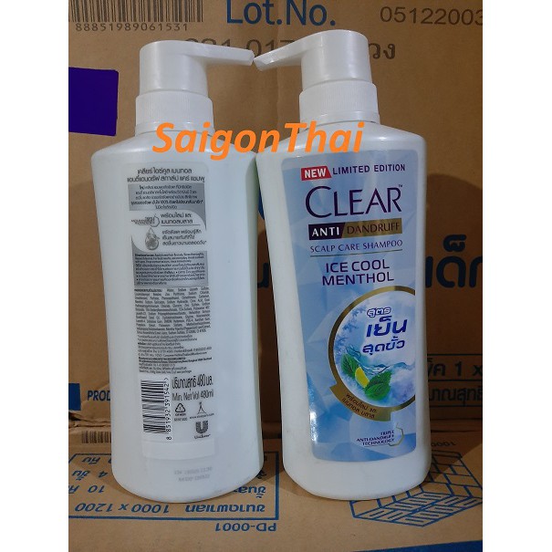 [HCM]Dầu gội Clear Nữ Bạc Hà 400ml Thái Lan