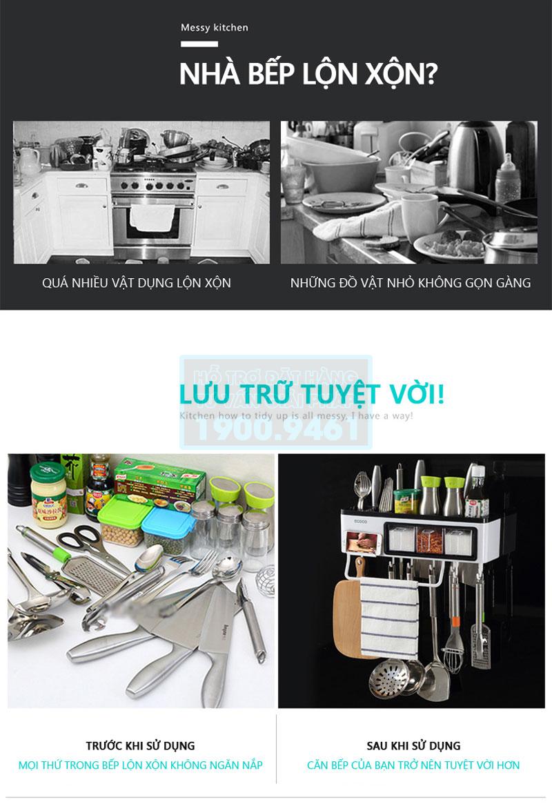Kệ nhà bếp ECOCO 3 hộp gia vị 9259