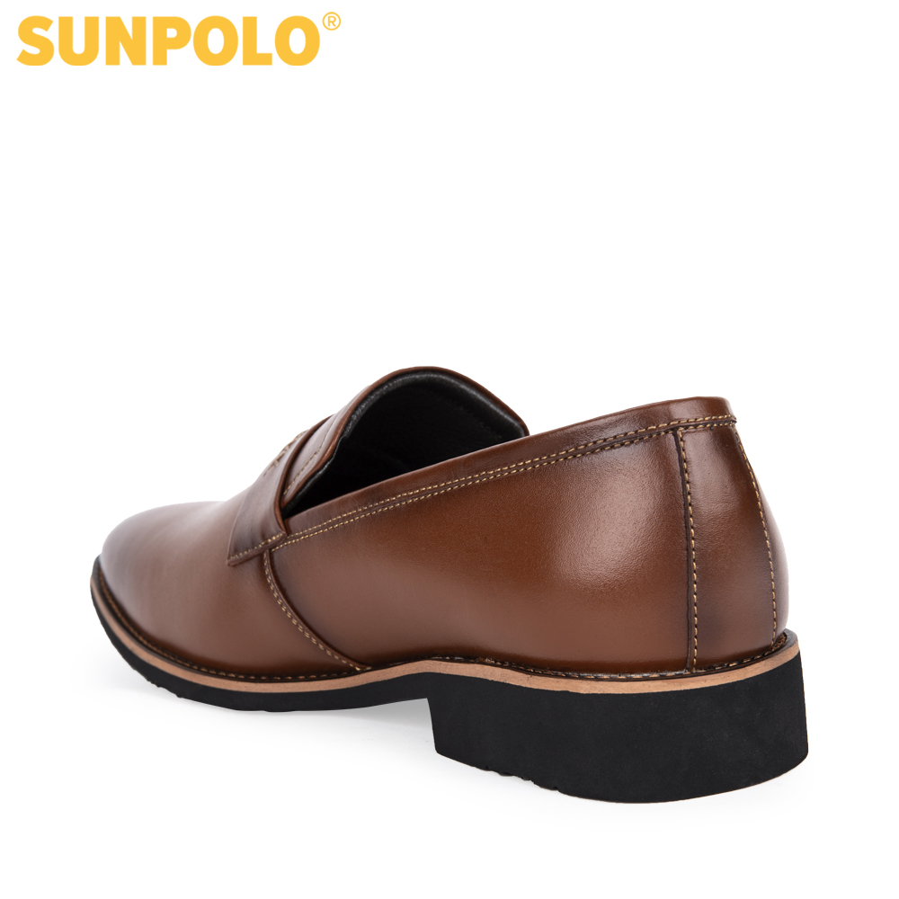 Giày tây công sở nam da bò SUNPOLO SPH295 (Bò, Nâu)
