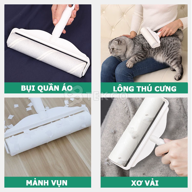 Cây Lăn Bụi Làm Sạch Quần Áo Ga Giường Dài 19cm, Lõi Lăn Dài Giúp Làm Sạch Lông Chó Mèo, Sợi Vải Trên Sofa, Quần Áo Hiệu Quả