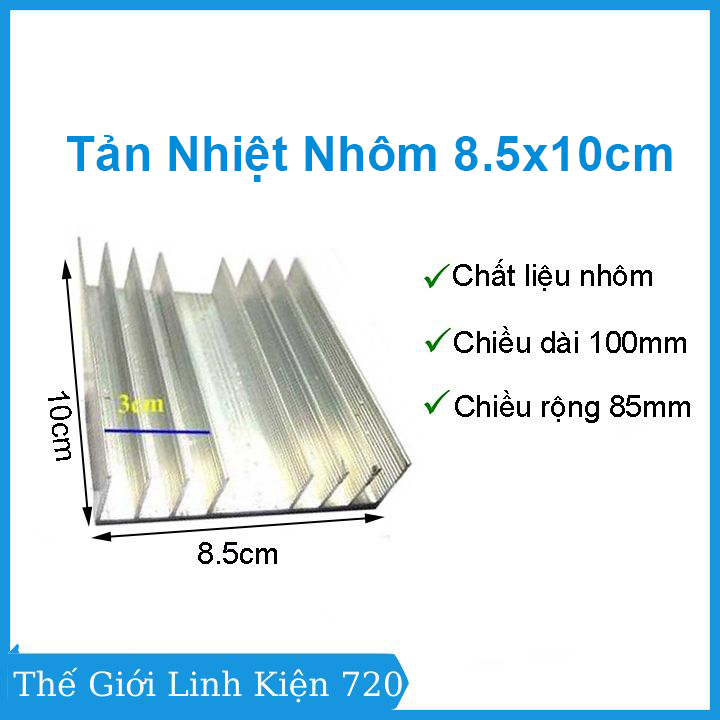 Tấm tản nhiệt nhôm 8.5x10cm 8 lá cánh, dùng tản nhiệt, làm mát các thiết bị điện tử Led, RAM, CPU... chất lượng cao