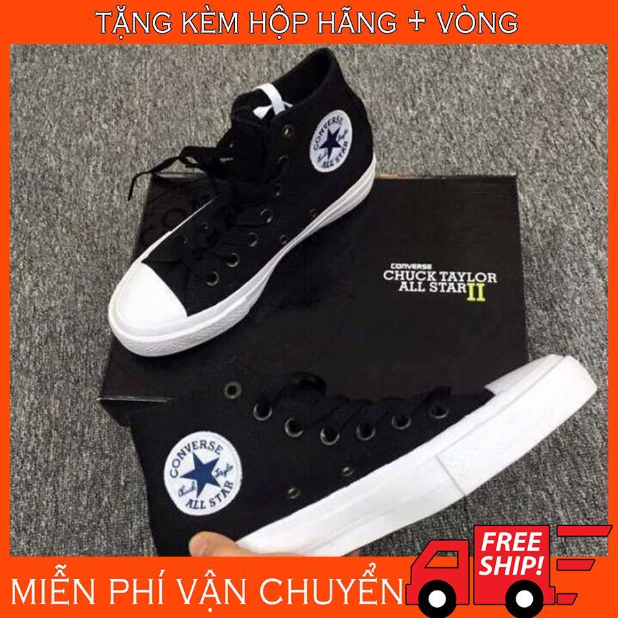 [CÓ KÈM HỘP] Giày Converse Chuck Taylor 2 Đen Trắng Cao Cổ (Thời Trang)