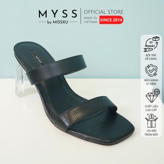 Giày guốc nữ 2 quai ngang gót trong suốt 7cm thời trang MYSS - SU91 thumbnail