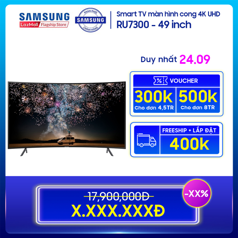 Smart TV Samsung màn hình cong 4K UHD 49 inch RU7300 chính hãng