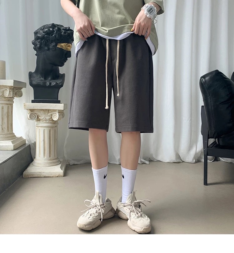 Quần short đùi trơn nam nữ basic chất Cotton thấm hút form Unisex