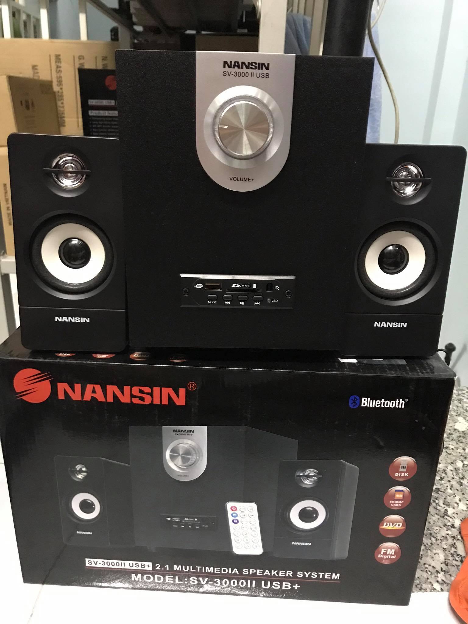 LOA VI TÍNH 2.1 NANSIN V3000 (USB + THẺ NHỚ + BLUETOOTH)