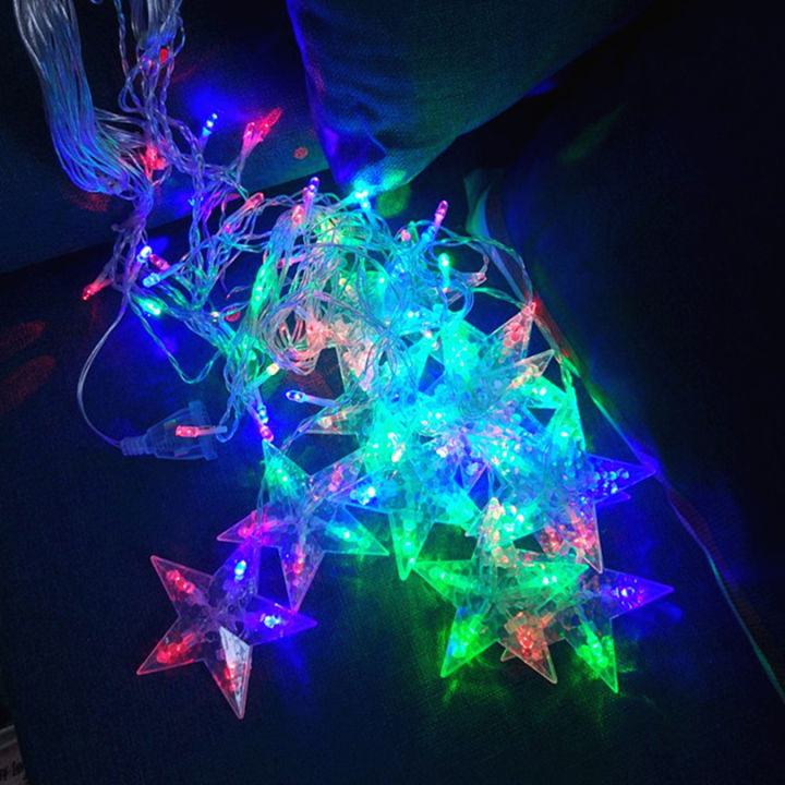 Dây đèn Led ngôi sao dài 4m nhấp nháy nhiều màu trang trí Vườn, Gia Đình, Quán, Noel