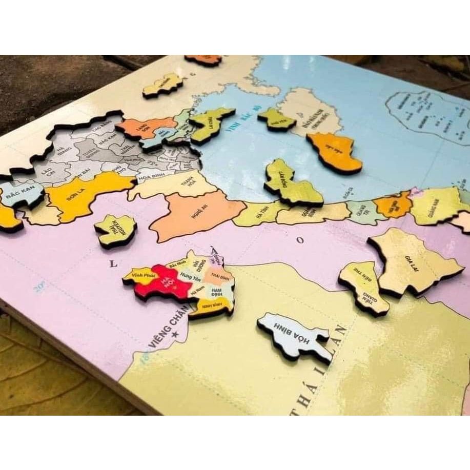 Lắp ghép bản đồ gỗ Việt Nam A3