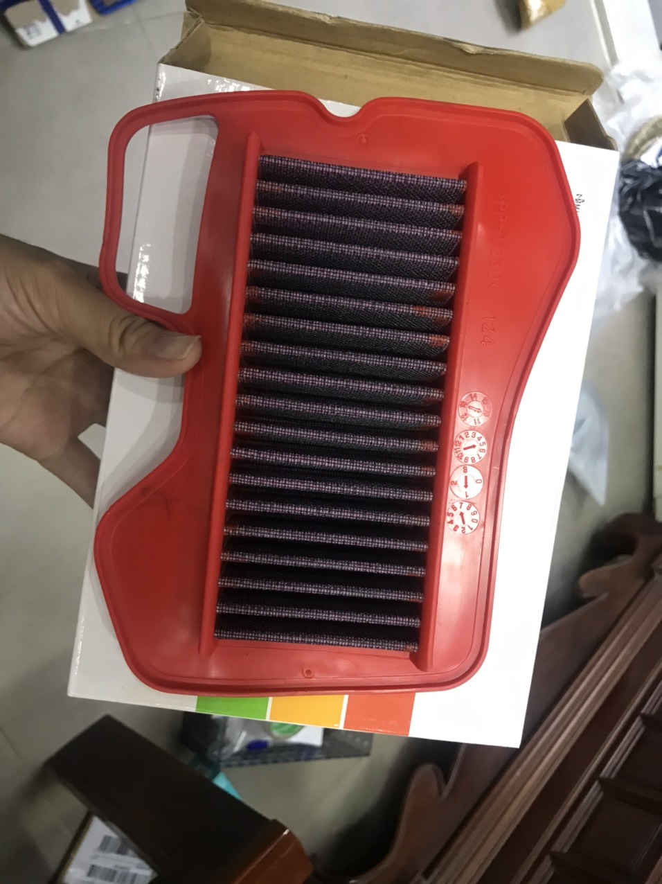 Lọc gió kn đỏ xe wave 110.