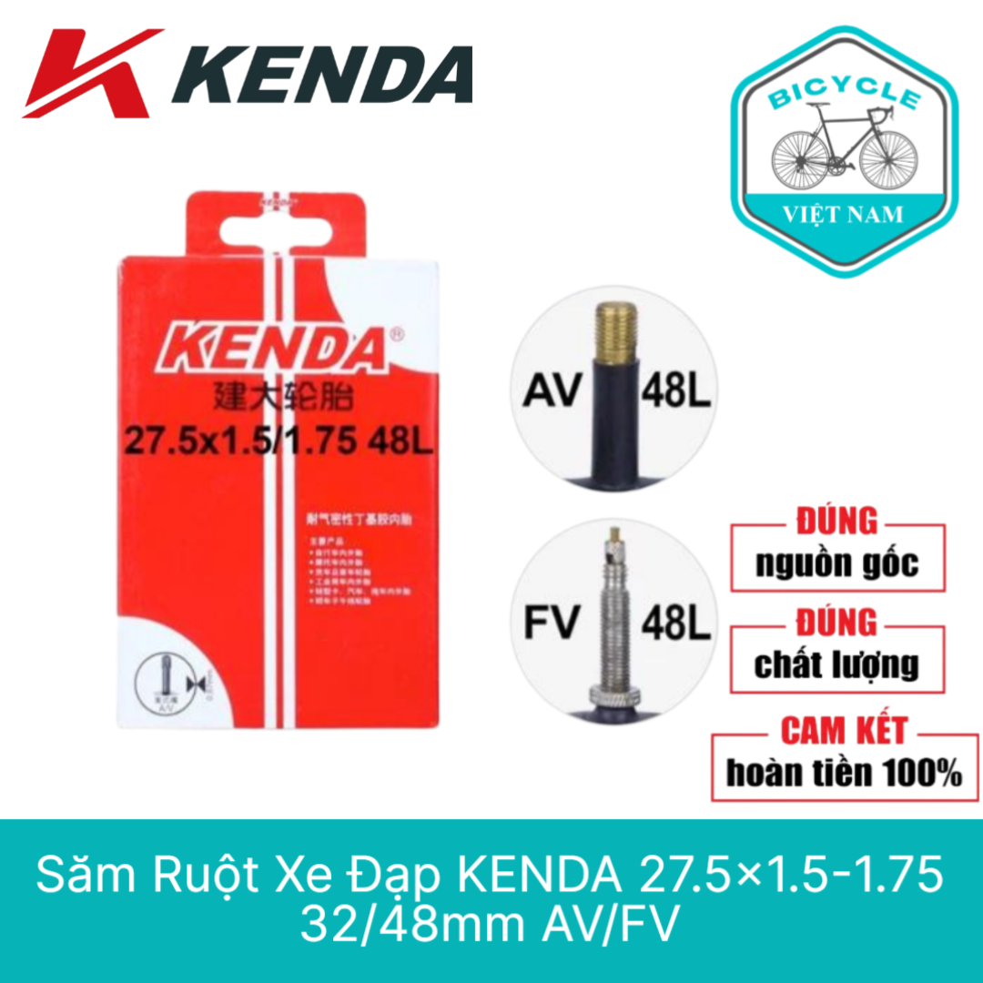 Săm ruột xe đạp kenda 27.5x1.5-1.75 32/48mm av/fv