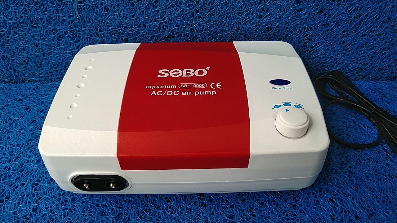 (Tặng phụ kiện) Máy sủi khí tích điện SOBO dùng cho hồ cá. (SB-10000)