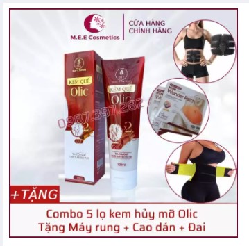 Combo 5 lọ kem tan mỡ Olic chính hãng dùng cho bụng mỡ lâu năm, chai lỳ