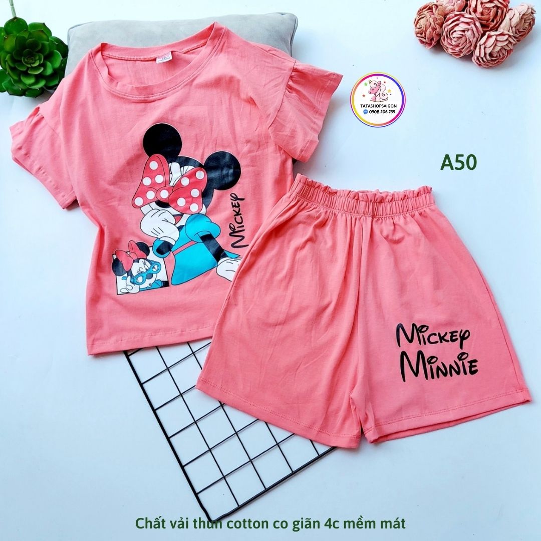 Bộ đùi bé gái - đồ bộ cho bé gái thun cotton size đại 20 đến 40kg A50