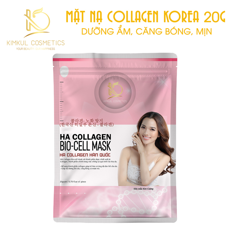 Mặt nạ Collagen Hàn Quốc KimKul HA Collagen Bio-Cell Mask - Mặt nạ Collagen chống lão hóa chuẩn Hàn Quốc dưỡng trắng, ngừa lão hóa nhập khẩu